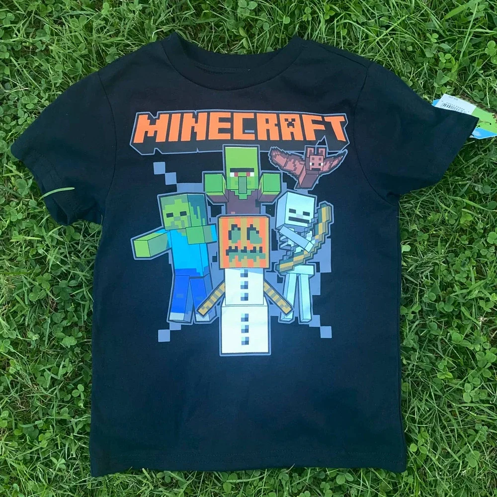 NWT Minecraft Kids Halloween Graphic Short Sleeve Cotton T-Shirt (XS, S, XL)